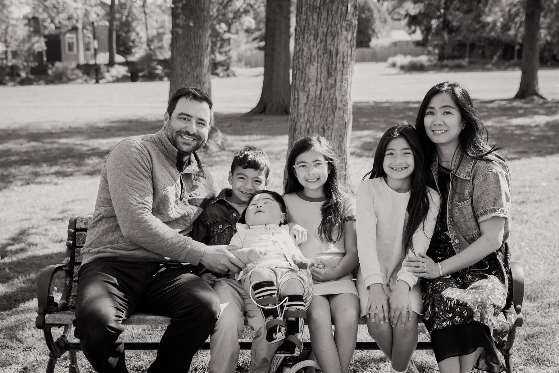 Ace is pictured with his family.