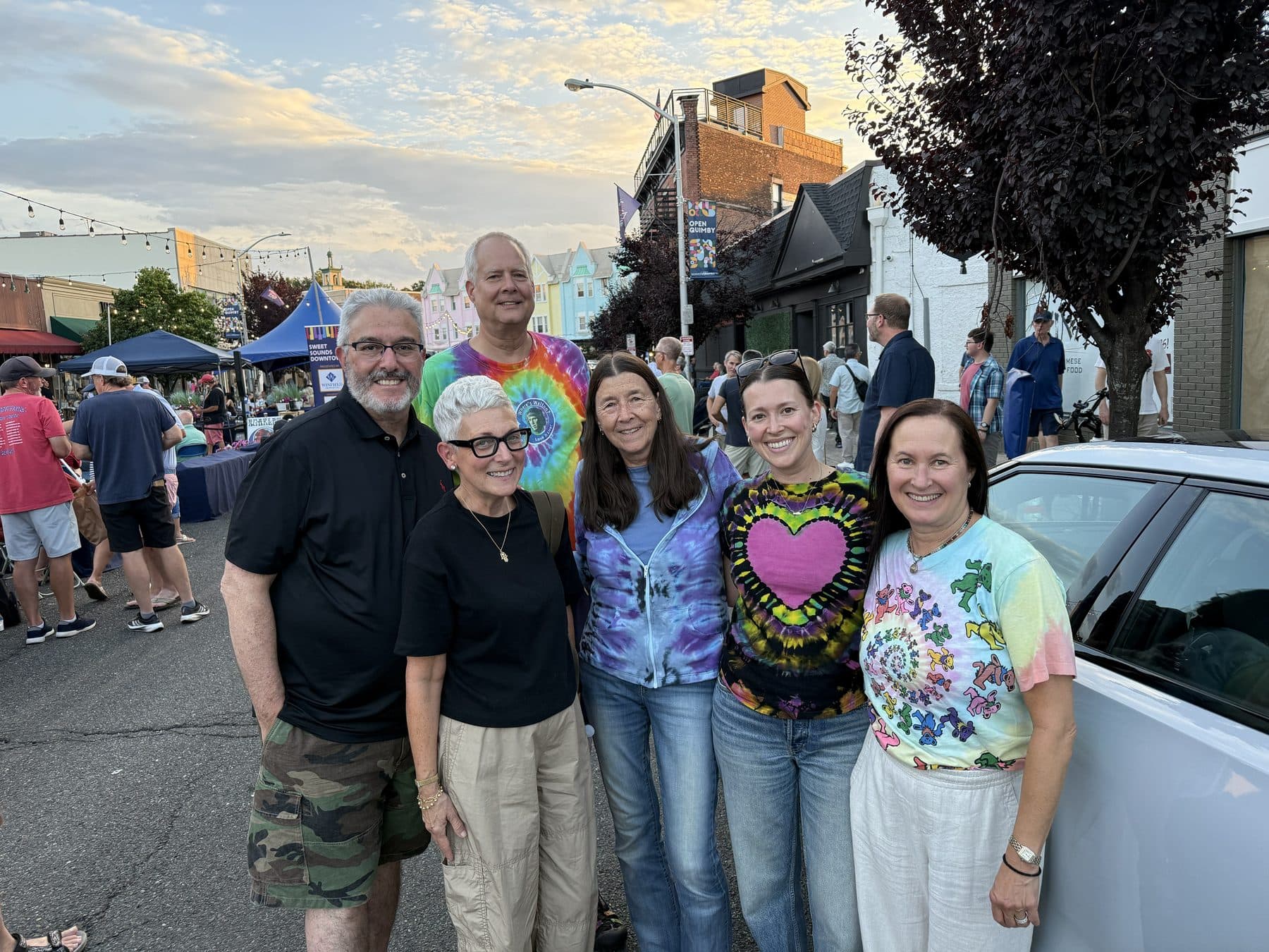 Families gather near the Scarlet Magnolia performance during Westfield's Sweet Sounds Encore on Quimby Street.