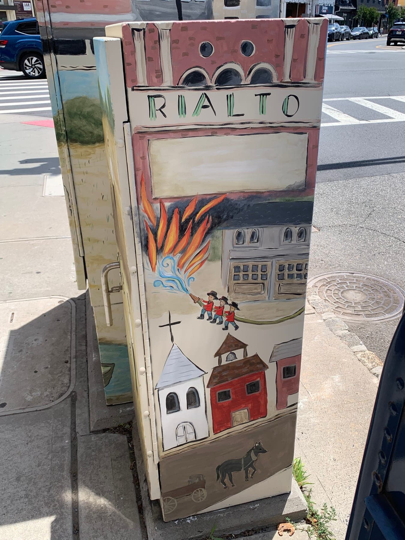A closer look at one section of the mural, part of Westfield's America250 recognition.