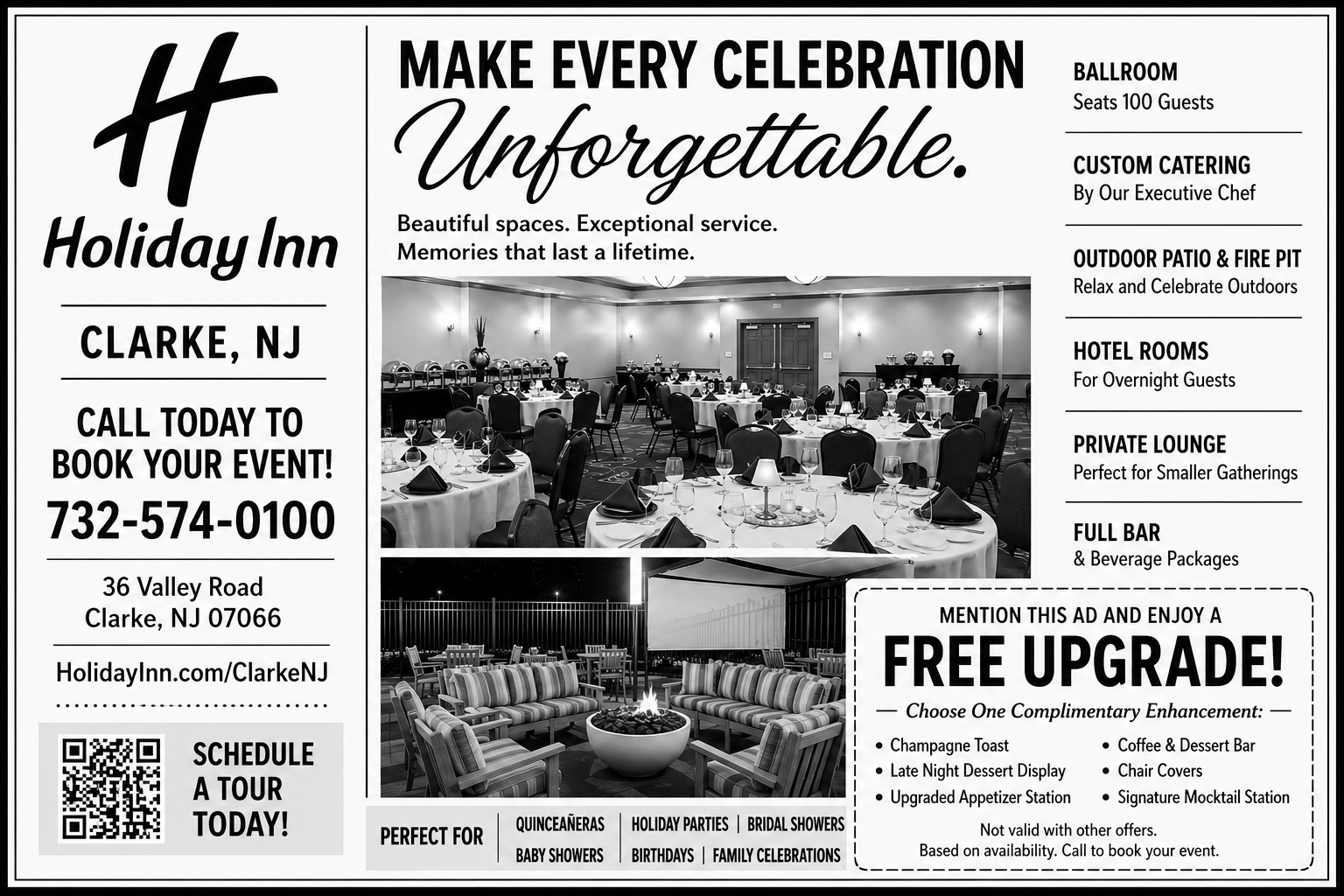 Holiday Inn Clark event venue print advertisement