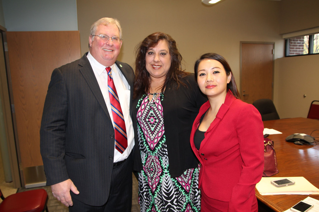 (above, l-r) Al Morgan - Mayor of New Providence; Ingrid Andrade - Branch Manager, Columbia Bank Linden; Bidisa Rai - VP of Operations, Gateway Regional Chamber of Commerce.