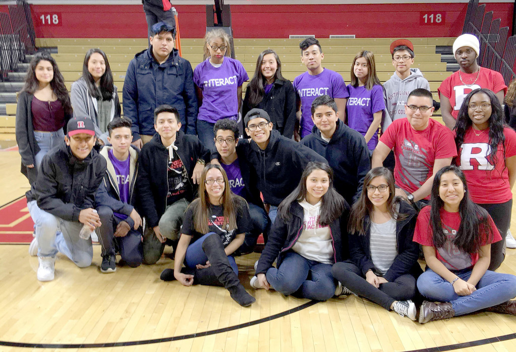 (above) North Plainfield Interact Club members pose for a group photo at the Rutgers Athletic Center before working the concessions stands at a recent basketball game.