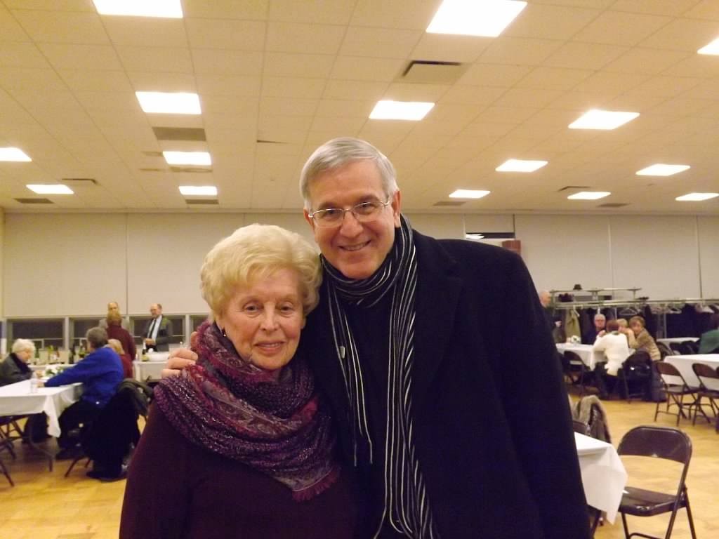 (above) Irene Ciccarino, Chapel Coordinator, thanks Father Bill McDonald for his inspiring homily.
