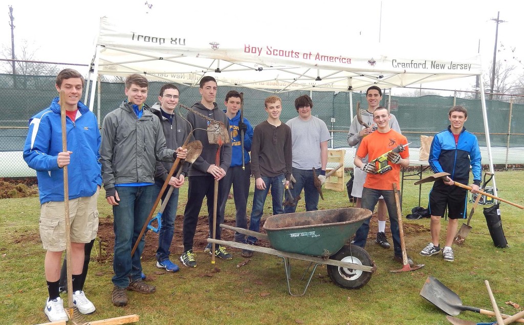 (above l-r) Troop 80 crew with Todd's friends take a break from the dig. Matt Capone, Todd Sweeney, Phil Halek, Chris Remley, Nate Halek, Bart Lahiff, Will Pritchett, Hunter remley, Shea Garcia, Sam Capone.
