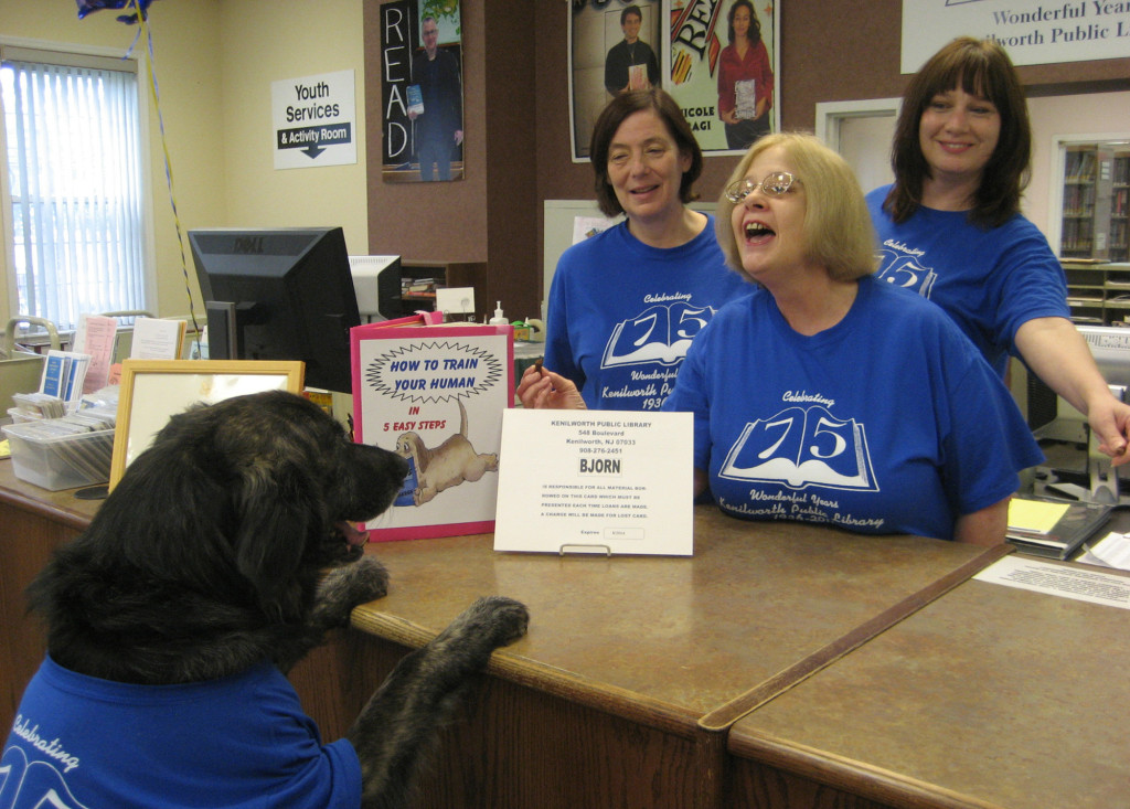 (above) Bjorn greets the Library staff.