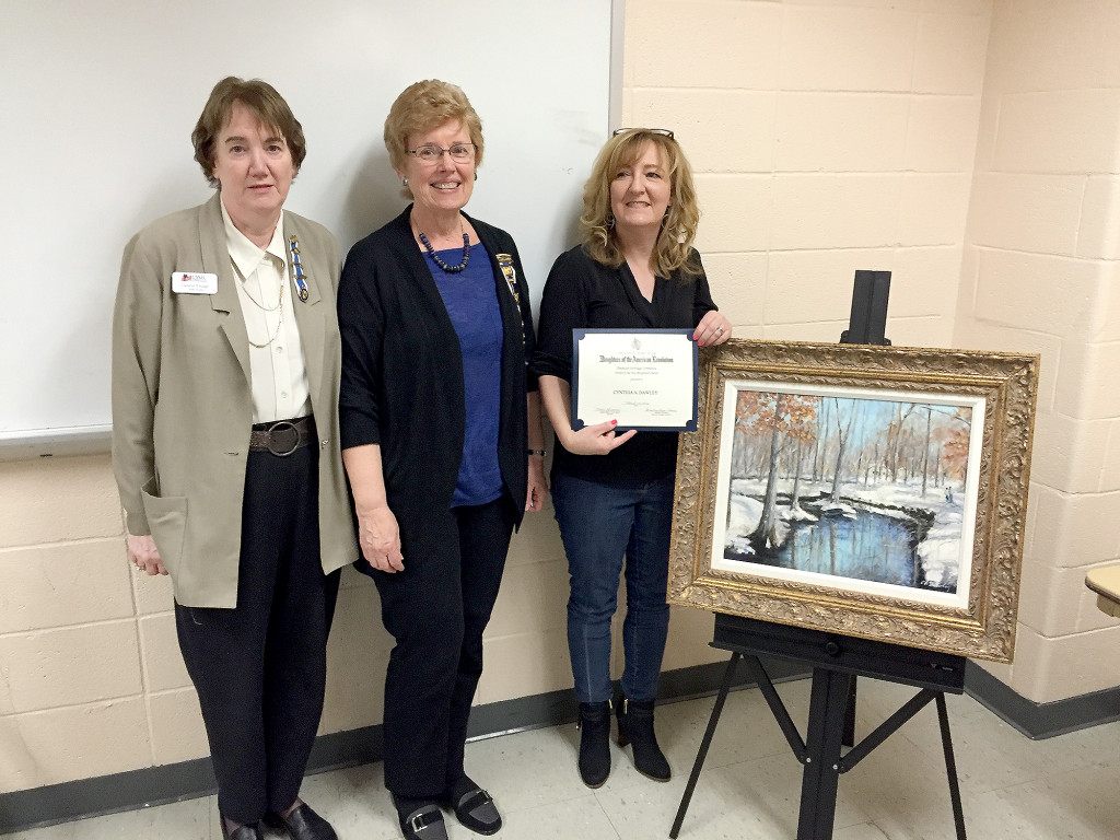 (above, l-r) Carolyn Youngs, Program Chair, Mary Leonard, Regent & Cynthia Dawley.