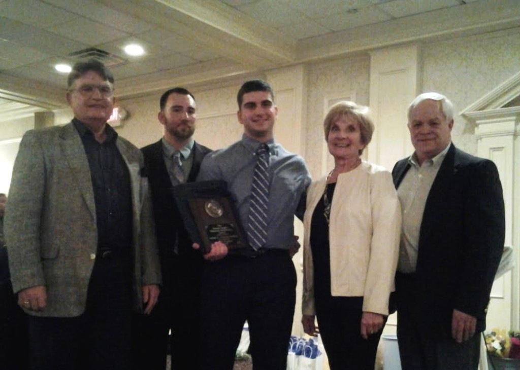 (above) The Dennis Carpini Memorial Scholarship being presented to 2015 recipient Matt Englese.