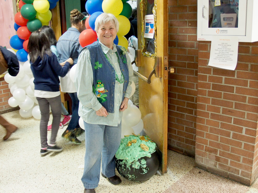 (above) Mrs. Joan Beviano represents the country of Ireland at the Taste of School N0. 2. She even found the pot of gold.