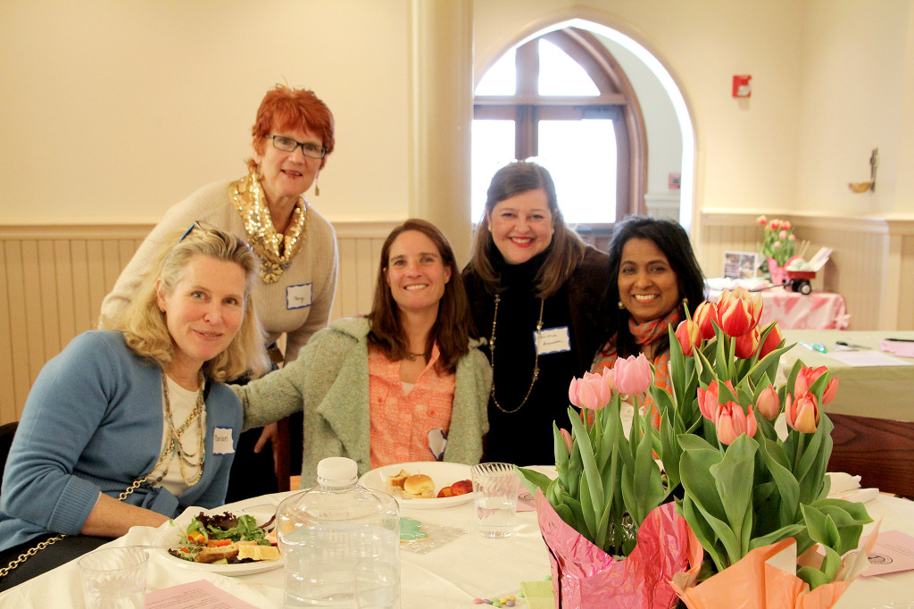 (above, l-r) Marian Imperatore, Mary Higgins, Sue Silva, Christine Amundson, and May Fridel at last year’s Christ Child Society of Summit Luncheon.