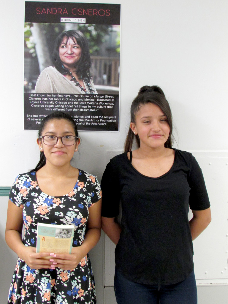 (above) Valerie Hrdoiza and Jasmin Aybar Portraying Sandra Cisneros.