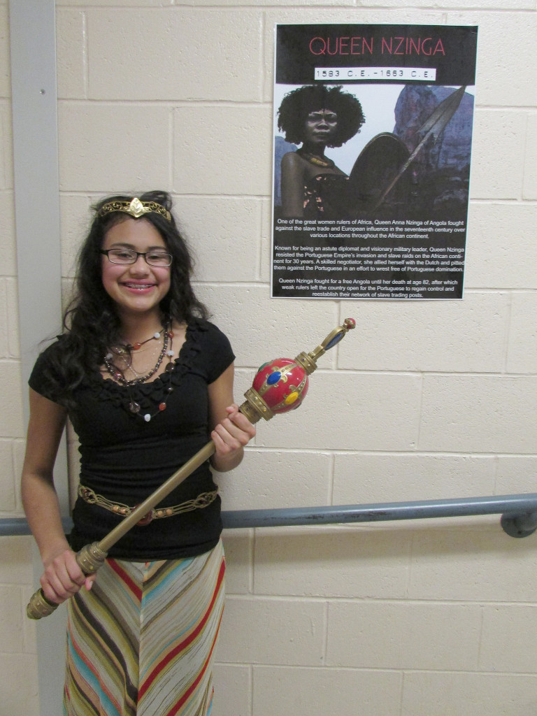 (above) Jimena Torres Portraying Queen Nzinga.