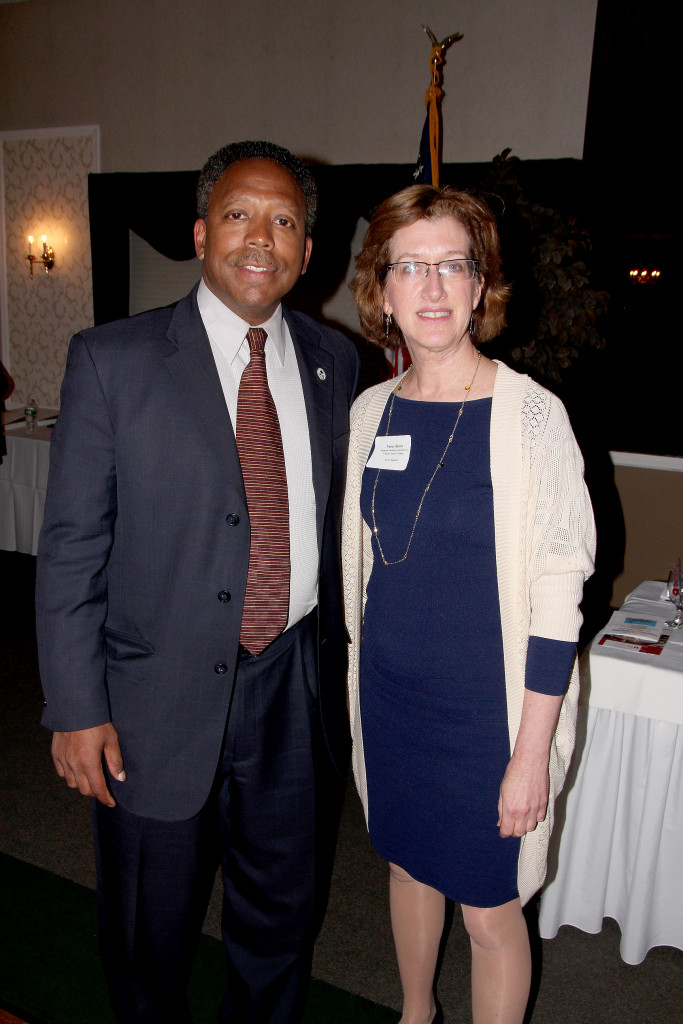 (above) Guest Speakers Linden Mayor Derek Armstead and Nancy Burke, Marketing Manager for the Union County College Business Institute.