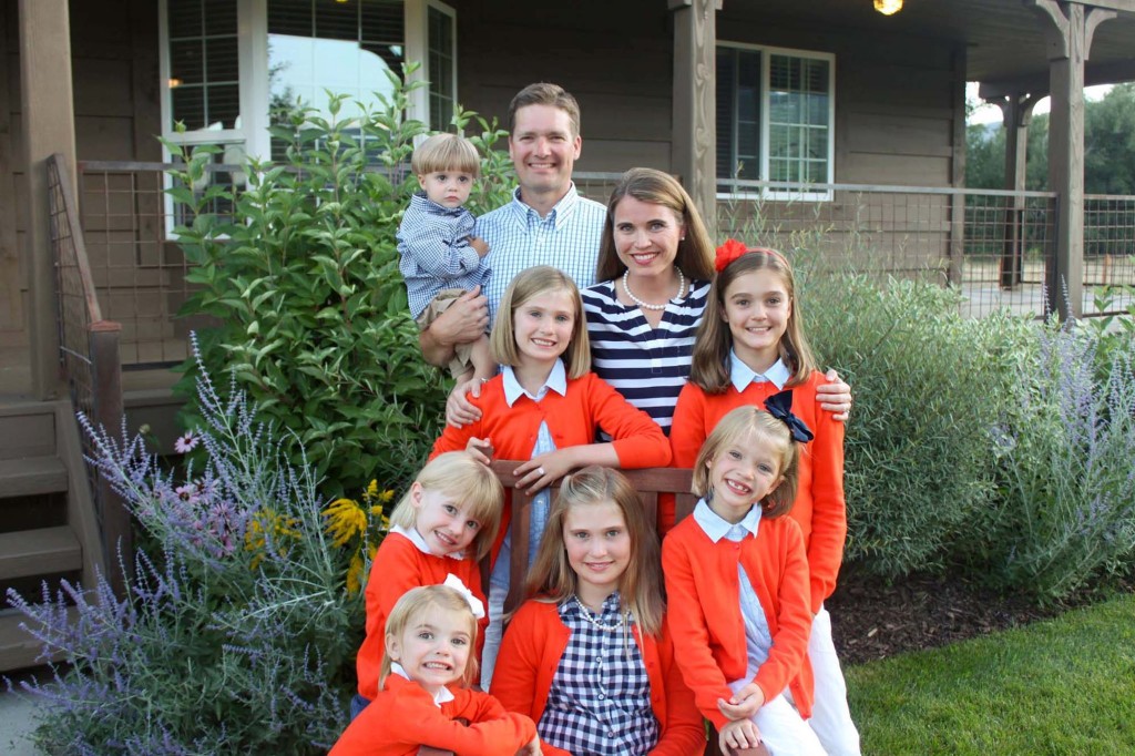 (above) The Ure Family, Lisa  and John with their children Kate, Emma, Sarah, Jane, Madeline, Ella and Johnny.