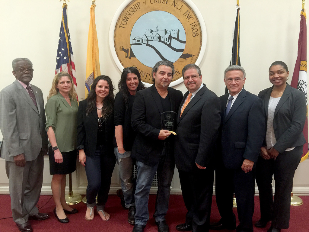 (above) Mayor and Committee of the Township of Union named The Red Cadillac as their Business of the Month for May 2016. Accepting the award were members of the Montes family, founders of the business. Photo by Township of Union.