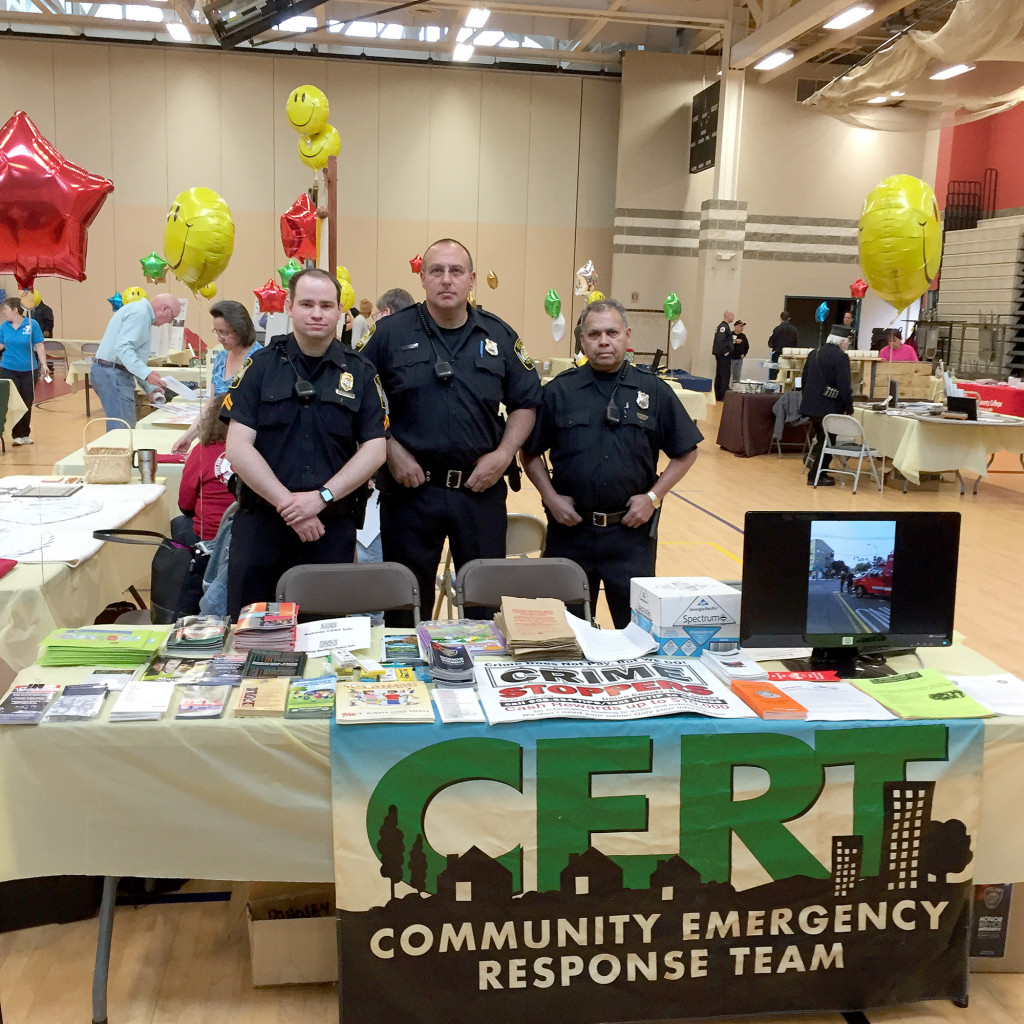 (above) Rahway Police Aux at Rahway Daycorporal Chris Demers- Officer Robert Service- Officer Francis Martis.