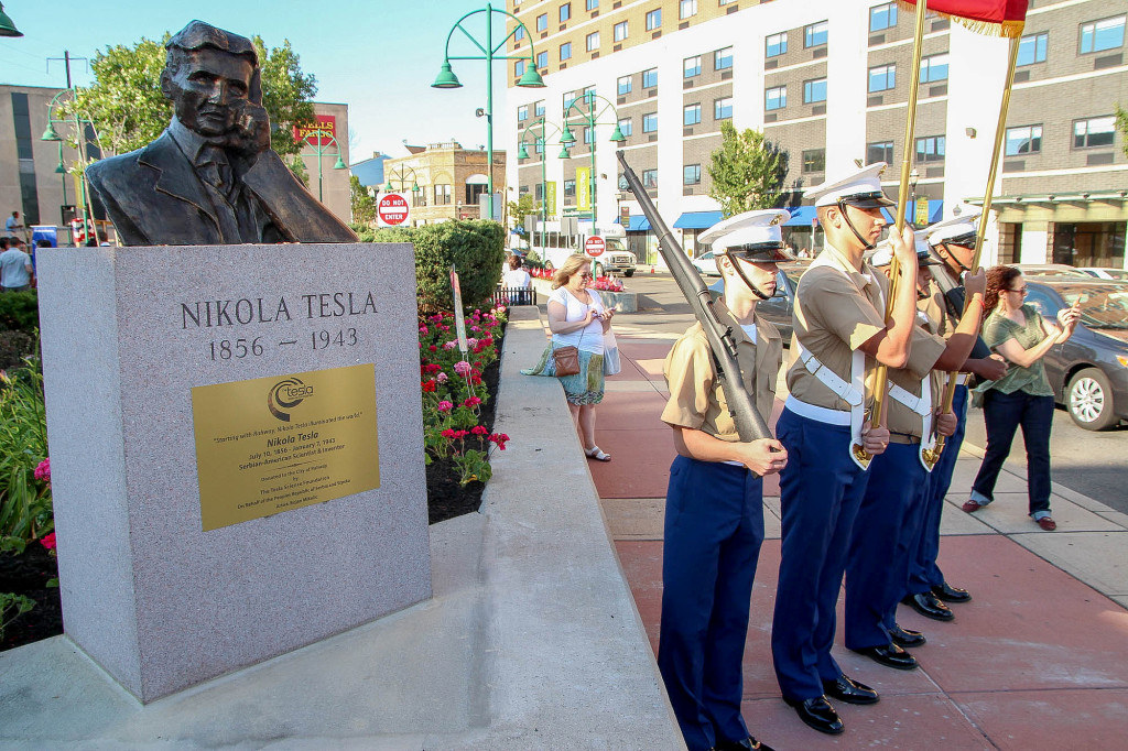 (above) A bust was dedicated in honor of Serbian immigrant, Nikola Tesla's incredible contribution to Rahway during this year’s Culture Crawl. Tesla, a scientist, and innovator helped to put Rahway on the map in March of 1885. Tesla founded the Tesla Electric Lighting Company on Irving Street and created the first Alternating Current lamp posts at the Rahway Train Station.