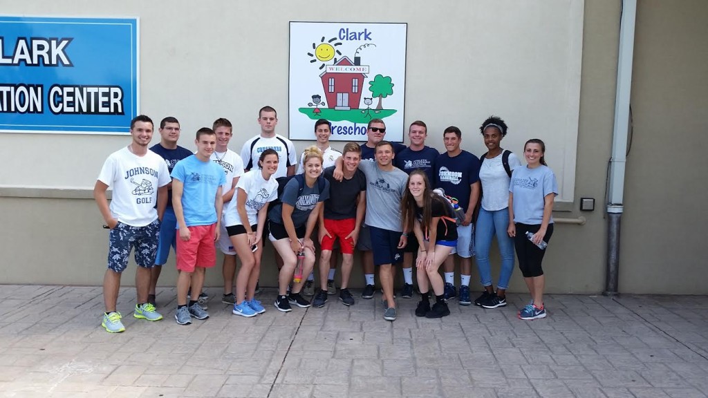 (above) Crusader Athletic Leadership Council recently participated in Field Day at the Clark Pre-School. Field Day is a day set aside for sports or athletic competition with the entire Pre School. The activities of the day included: Soccer, Ring Toss, Obstacle Course, Ice Cream Relay, Basketball, Parachute, Bowling, Ball Toss and Scooter Relay.C.A.L.C. members Ryan Bohm, Wyatt Bohm, Michael Brennan, Shannon Brogan, Vin Crisafi, Liam Deacy, Riley Delaney, Jonathan Duffy, Nicholas DiGeronimo, Wes Giannobile, Rachael Johnson, Sean Kovatch, Thomas Nadalsky, Molly Panetta, Gianna Randazza, Brett Roessle, Drew Shannon, Dominique Smith, Stephanie Visconti, and Tanner Westcott assisted in all of the activities throughout Field Day at the Clark Pre-School.