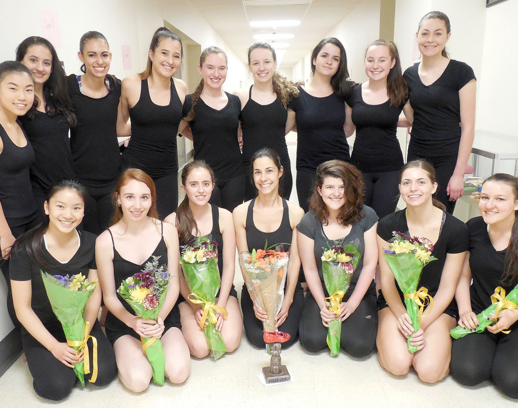 (above, kneeling, l-r) Students Michelle Shui, Lauren Loesberg, and Kaitlyn Santucci, Dance Teacher Marisa Toshi, and students Anna Paterson, Morgan Pravato, and Molly Garyantes. (standing, l-r) Students Michelle Du, Victoria Pantagis, Michelle Sucre, Dena Vayas, Katey Berger, Arielle Ostry, Sevoula Tsivgas, Sabrina Lane, and Camryn Graf.