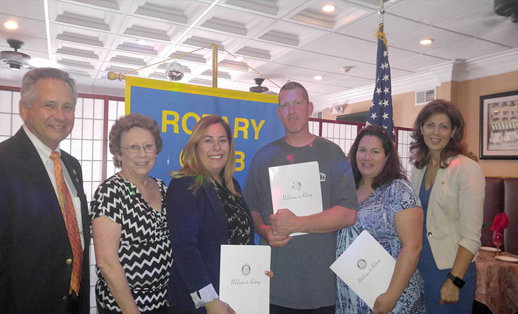 (above l-r) Robert Zeglarski District Governor, Mary Orella Treasurer, new members Natalie Manata, and Patrick and Kristin Boyle, Ceu Manata Club President.