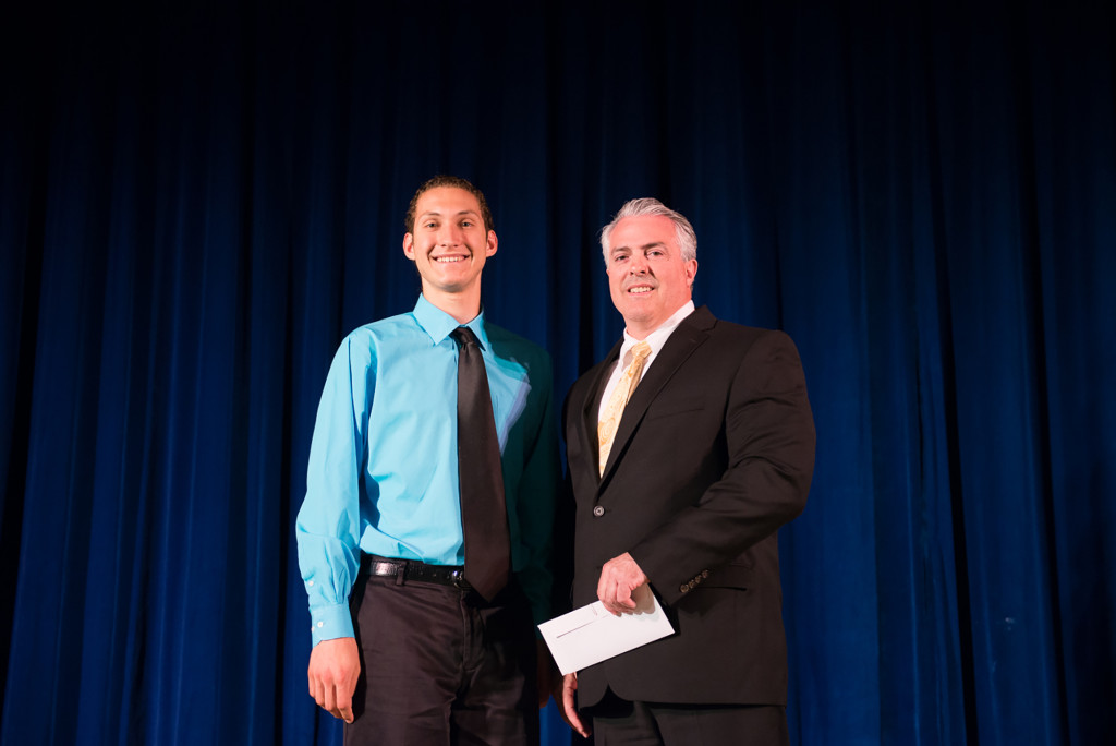 (above) Principal Rick Delmonaco presents the Leslie B. Bartell Entrepreneurial.