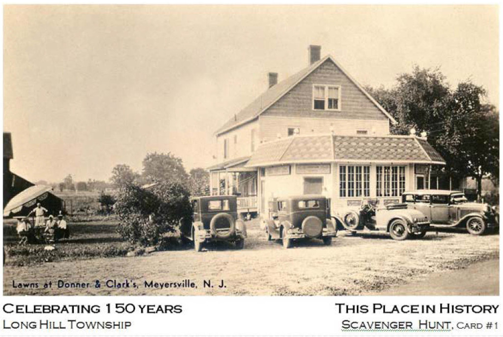 (above) The picture on Card #1 is of Donner and Clark’s Service Center. The image is in the Historical Society archives and comes courtesy of Jean Stapperfenne.