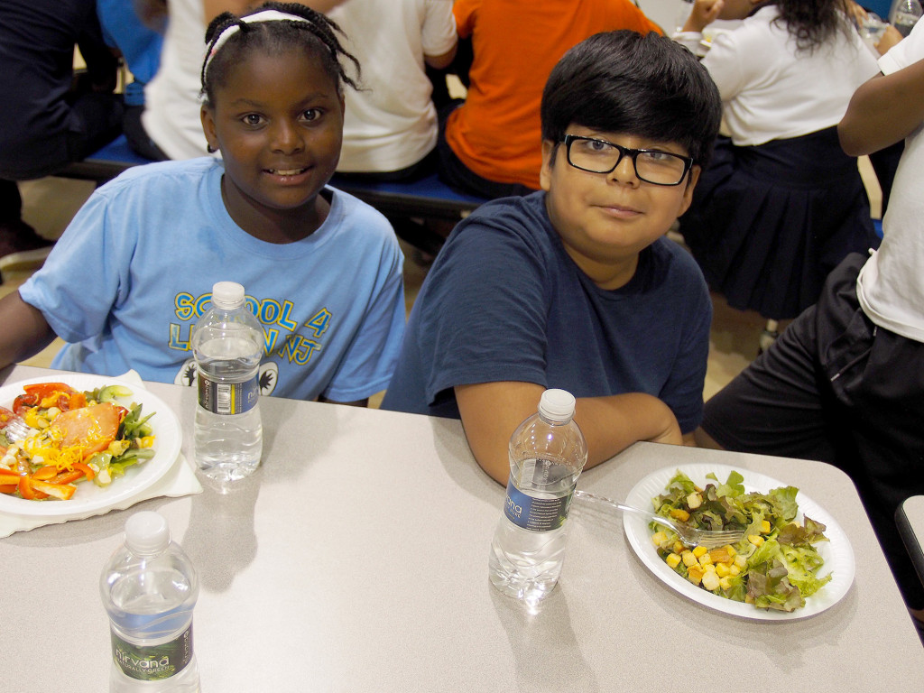 (above) Ahja Jackson, Steven Cornejo enjoyed learning about making healthy choices and eating as friends. They were impressed that they are eating what they grew in the garden.