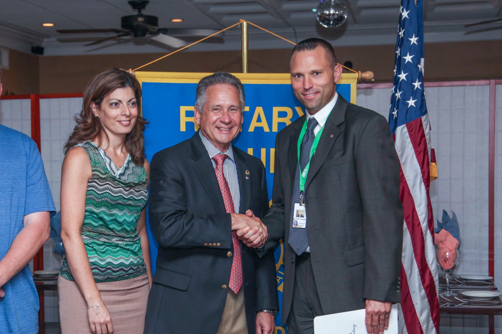 (above, l-r) Rotary president Ceu Manata, District Governor Elect Robert Zeglarski and Dr. Thomas Tramaglini Superintendent of Kenilworth School District