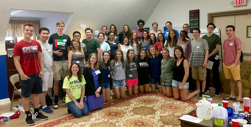 (above) Just a few days before the start of school, 31 student volunteers from Westfield High School’s “Guy and Girl Thing” program were trained by the staff of Imagine.