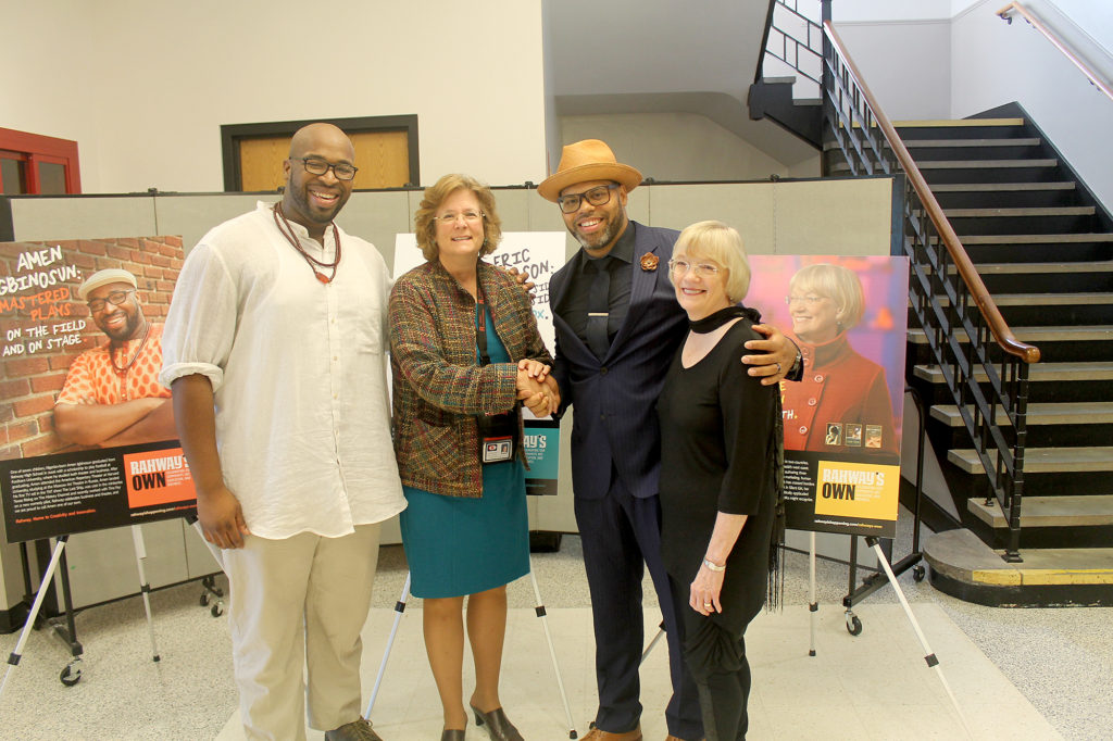 (above) Dr. Patricia Camp Schools Superintendent joins welcomes new inductees Amen Igbinosun, Eric Roberson, and Patricia Dower.