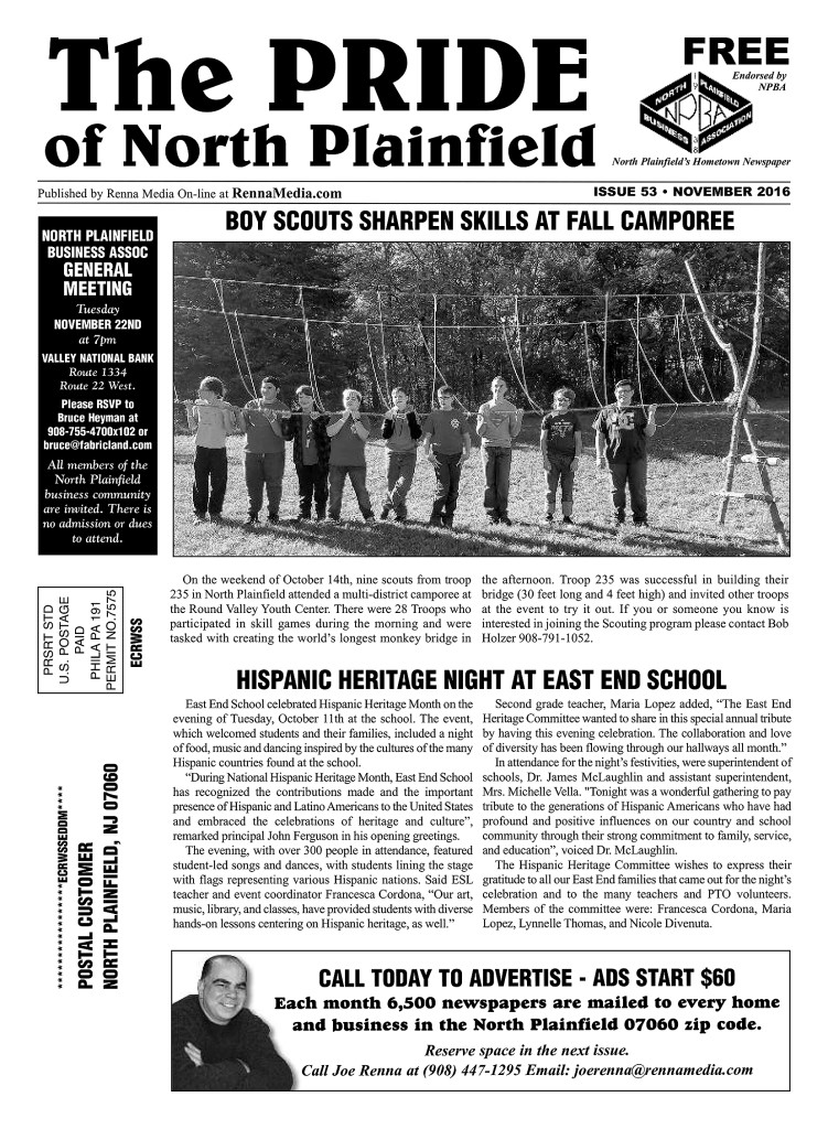 The Pride of North Plainfield Nov 2016