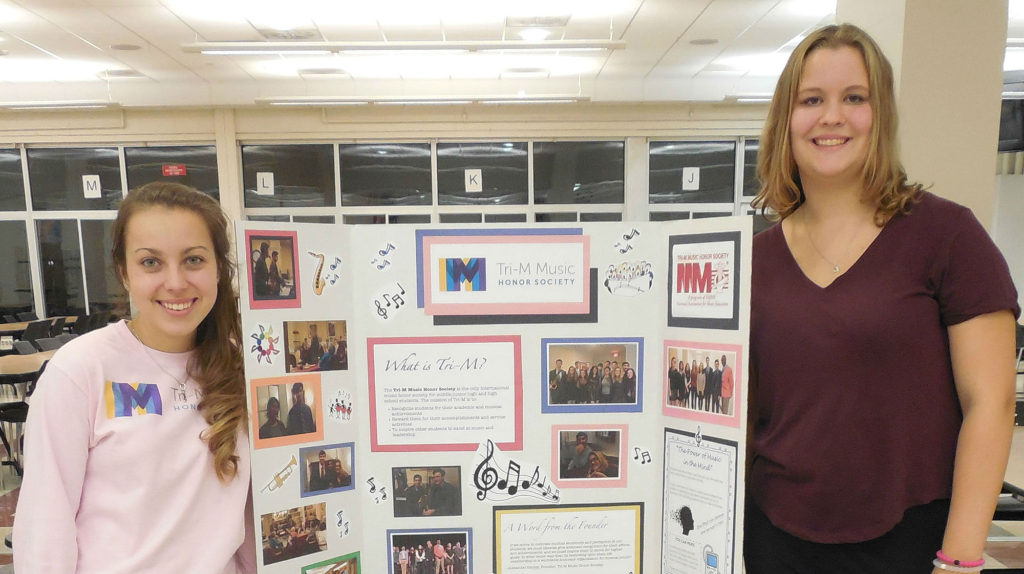 (above) Senior Allison Horvath of Warren Township, and SophomoreElizabeth Chapleski of Green Brook Township represented the WHRHS Tri-M Music Honor Society and the WHRHS Chorus at the WHRHS Back To School Night, Thursday, Oct. 6. The annual Winter Choral Concert, which is open to the public, is at 7 p.m., Friday, Dec. 16.