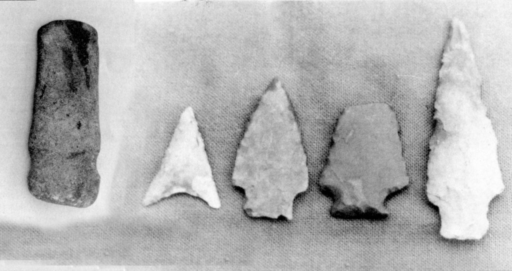 (above) These arrowheads and the axe head are some of the Indian artifacts found along the Rahway River by Rahway residents over the years.